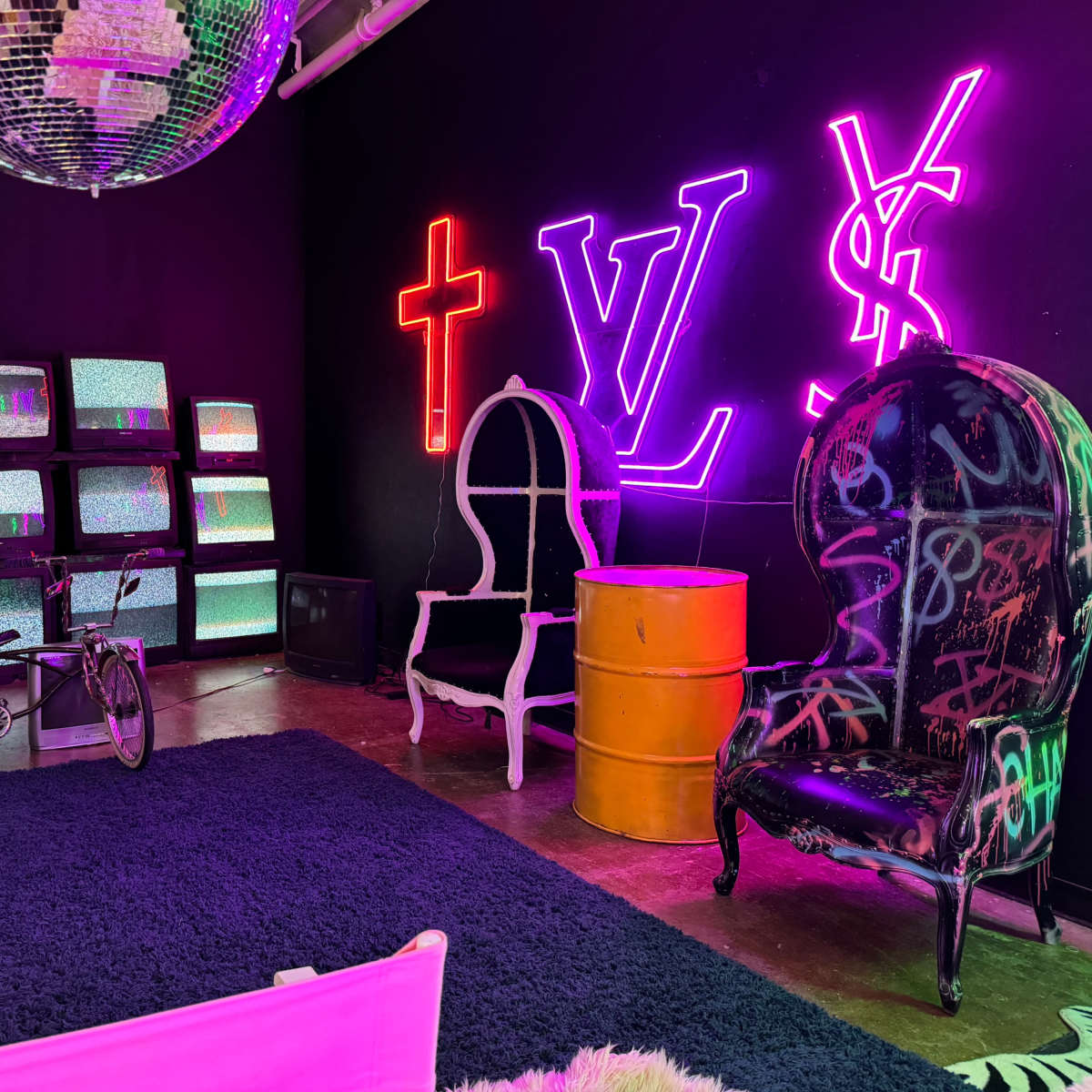 Neon photography studio on sale