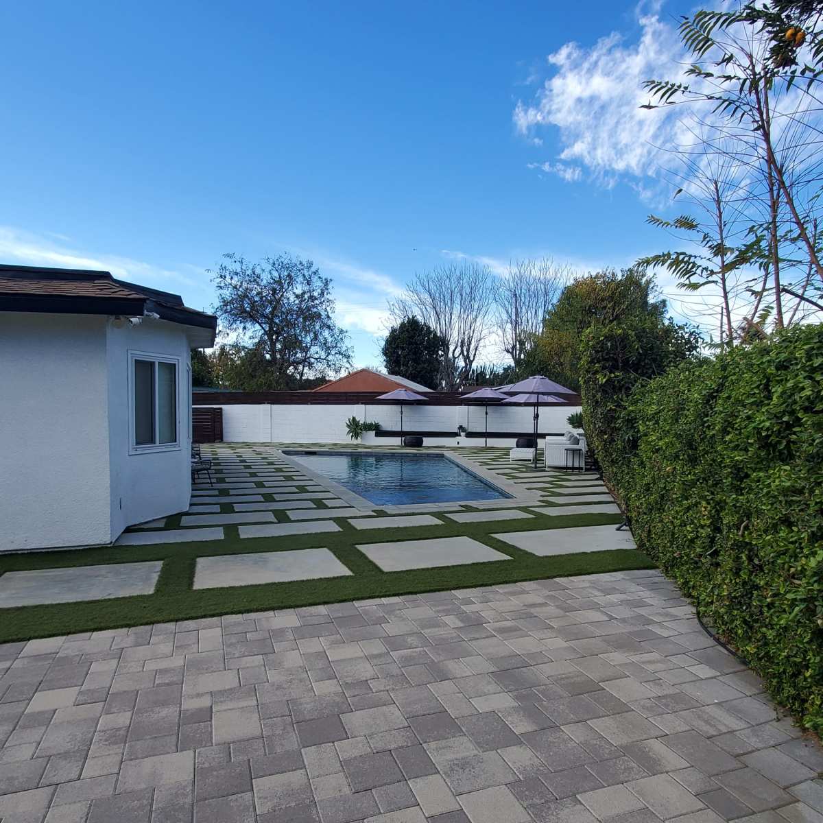 Modern Pool Side Backyard in North Hills Image in North Hills, North Hills, CA
