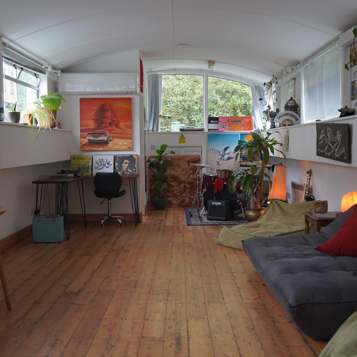 Barge on Hoxton Canals with excellent natural lighting, London