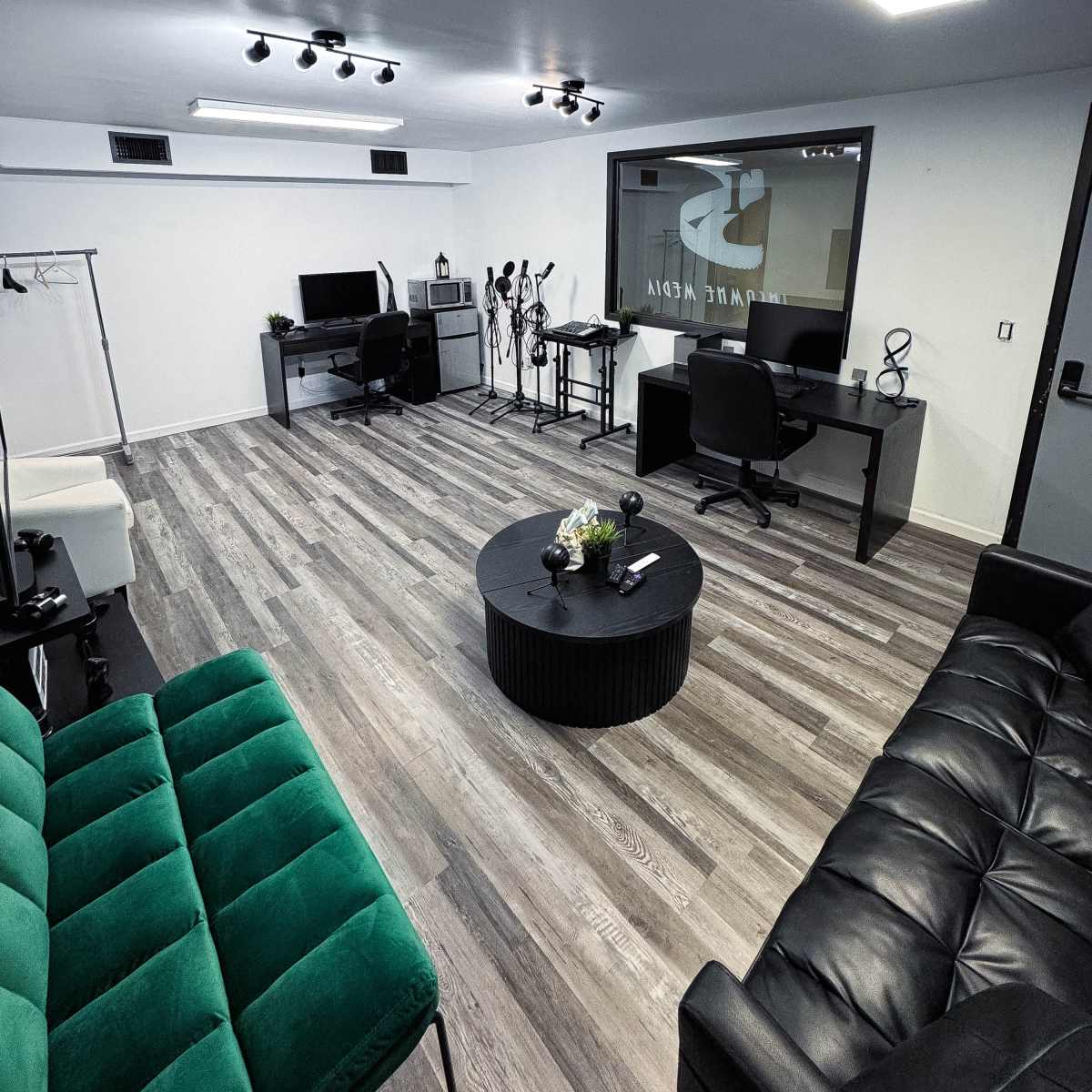 Versatile Podcast Room with TV Wall, Bay Shore, NY | Production | Peerspace