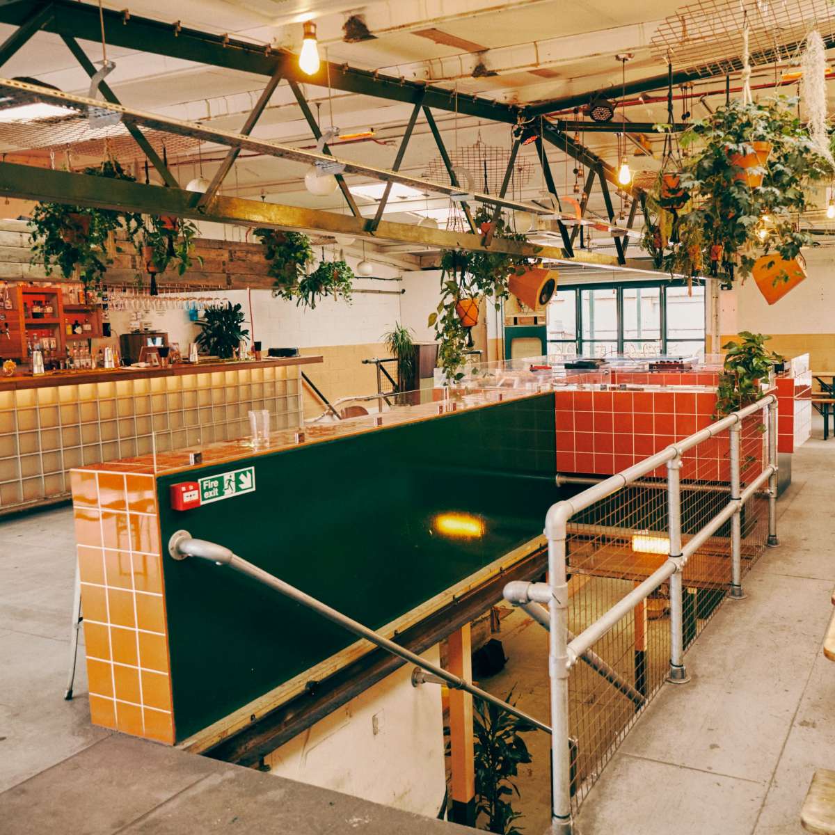 Contemporary bar with retro furnishings in London Image in Stratford, London, ENG