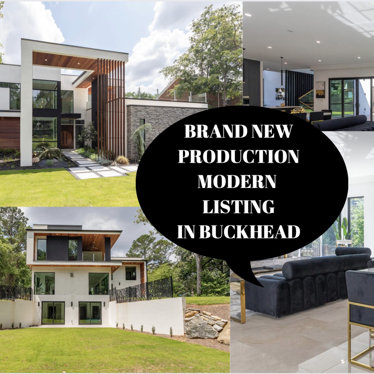 A modern home in Buckhead, featuring contemporary architectural design and spacious interiors with large windows.
