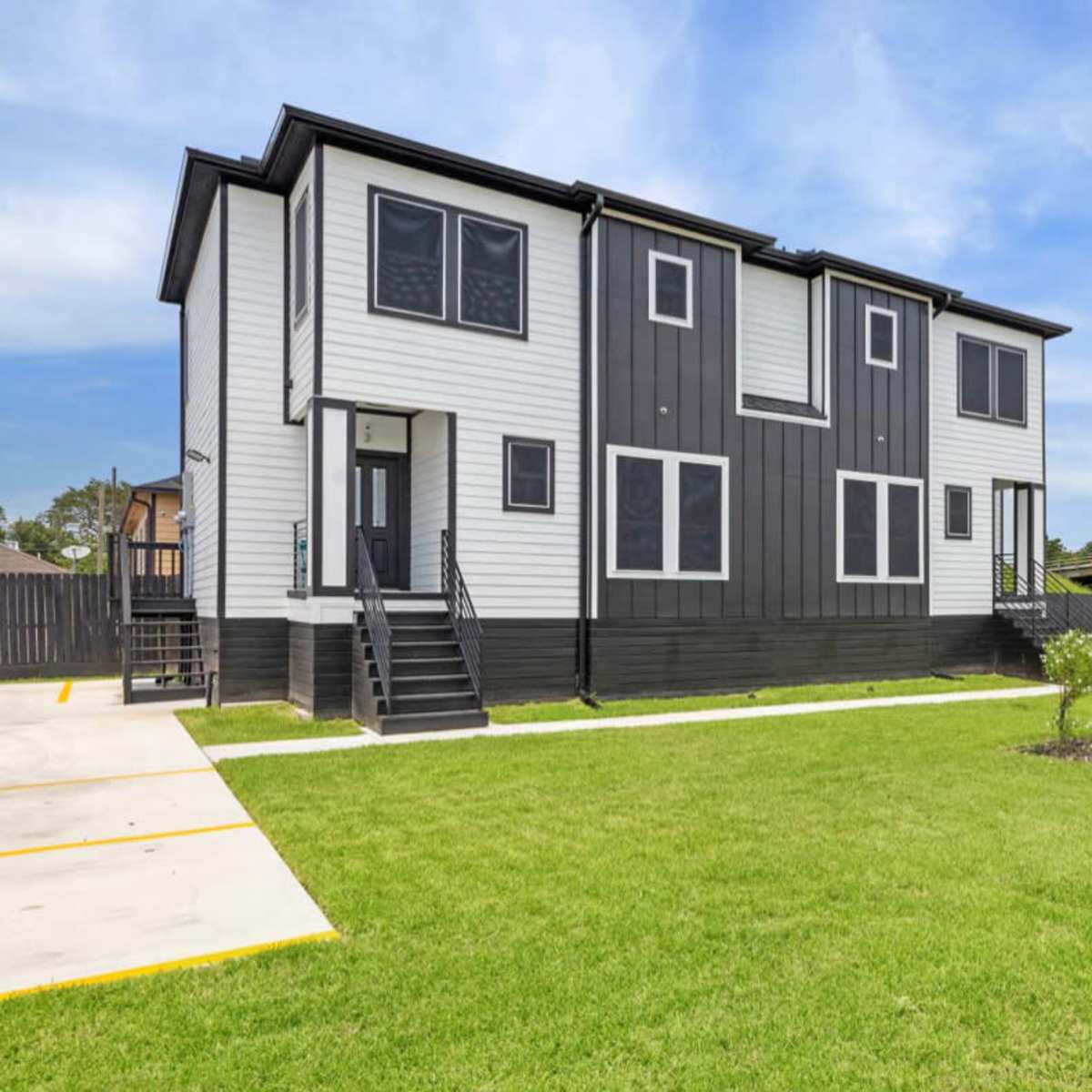 Urban modern townhome with views of the industrial train yard and