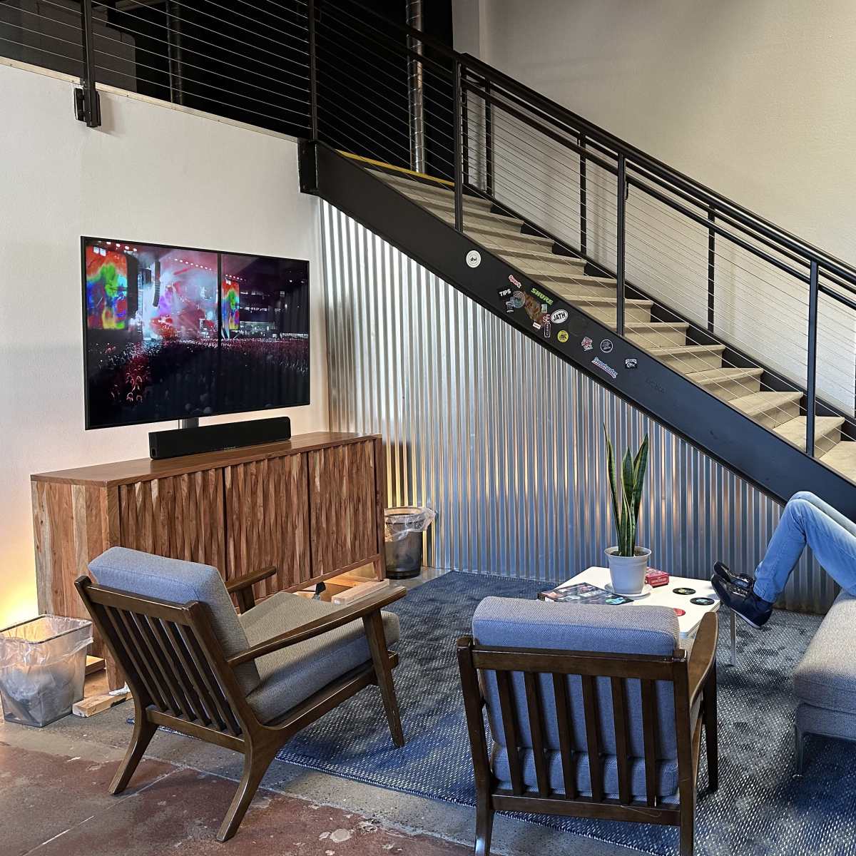 Creative meeting space with music and podcast studios and an intimate ...