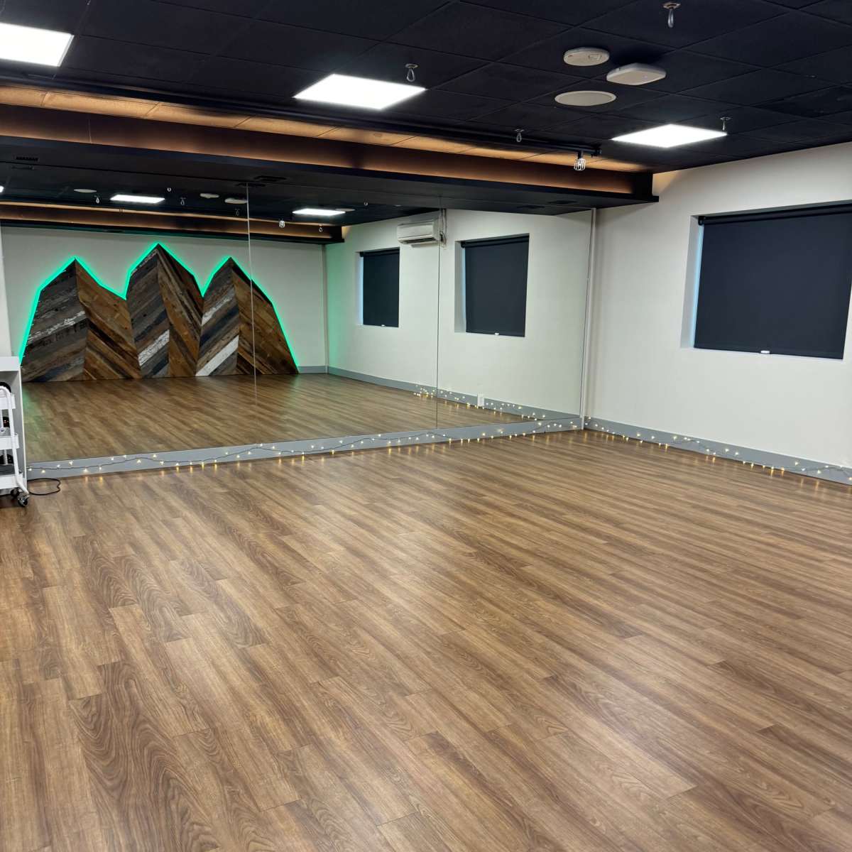 Cozy yoga studio with rustic mountain mural in Aurora Image in Aurora, Aurora, CO
