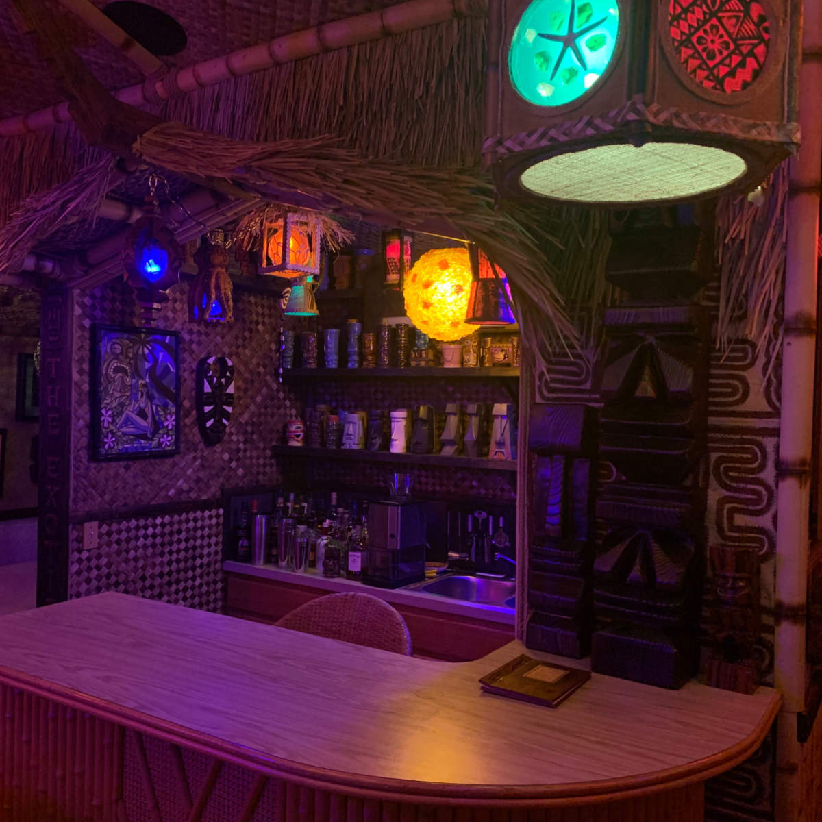 Plan Your Escape to this Exotic Home Tiki Bar in West Bloomfield Image in West Bloomfield Township, West Bloomfield, MI