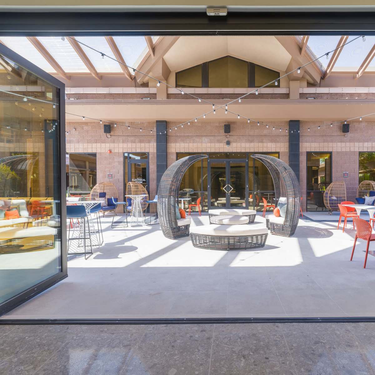 Outdoor Patio space with garden views in Chandler Image in Provinces Master Community, Chandler, AZ