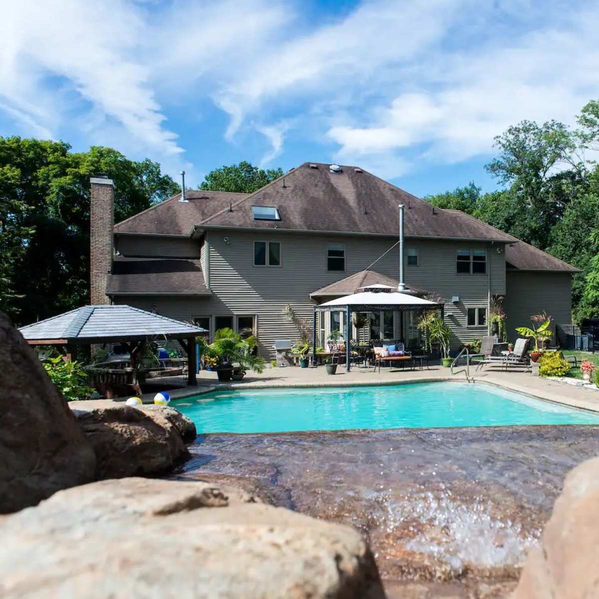 Private Outdoor Cave Pool Grotto, Swim up Bar, Waterfall, Montville, NJ ...
