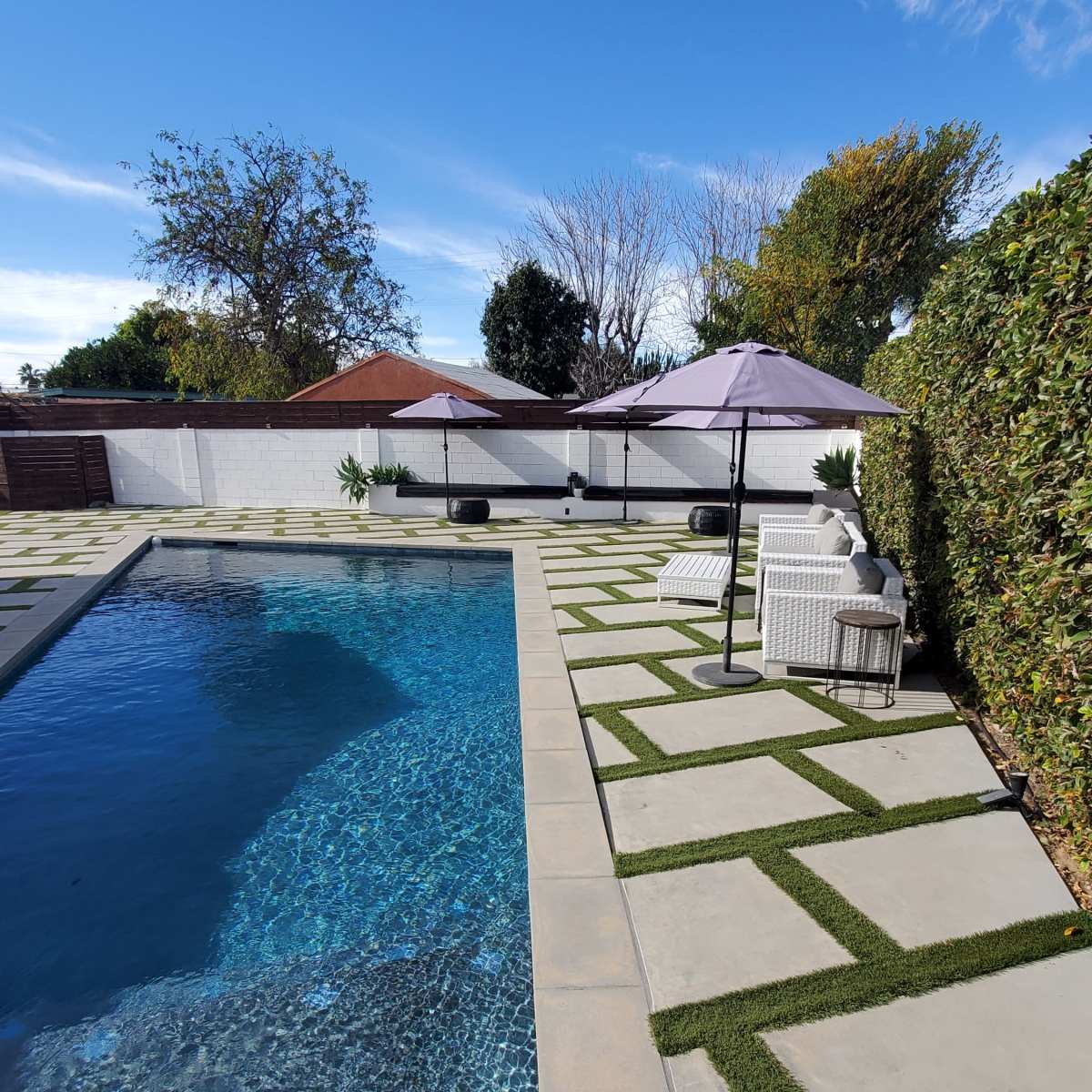 Modern Pool Side Backyard in North Hills Image in North Hills, North Hills, CA