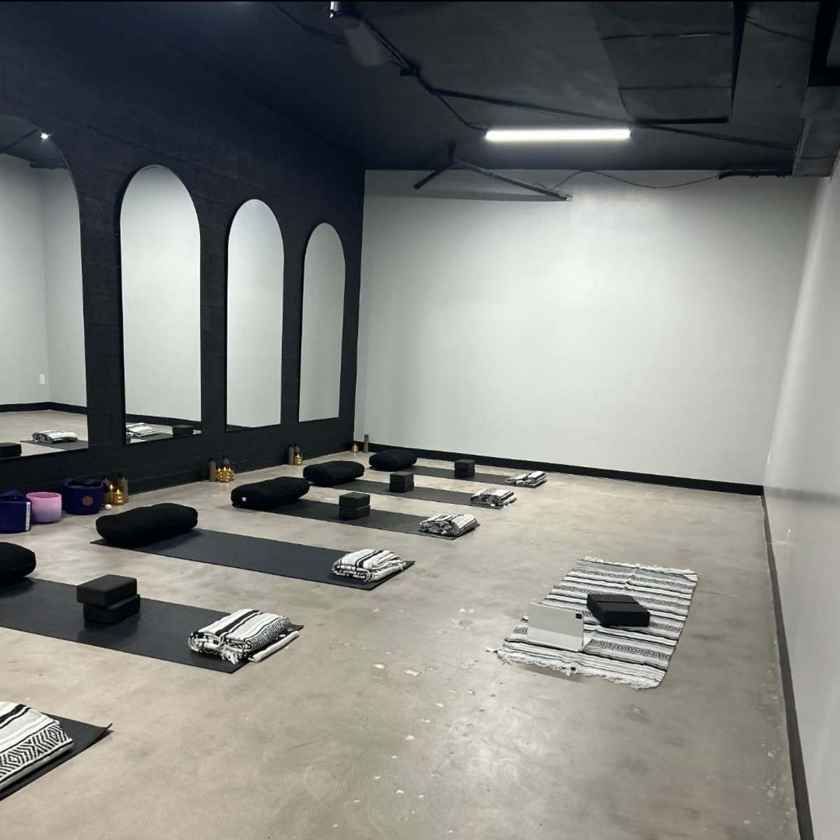 A modern industrial yoga or dance space in Scottsdale Image in Sundown Plaza, Scottsdale, AZ