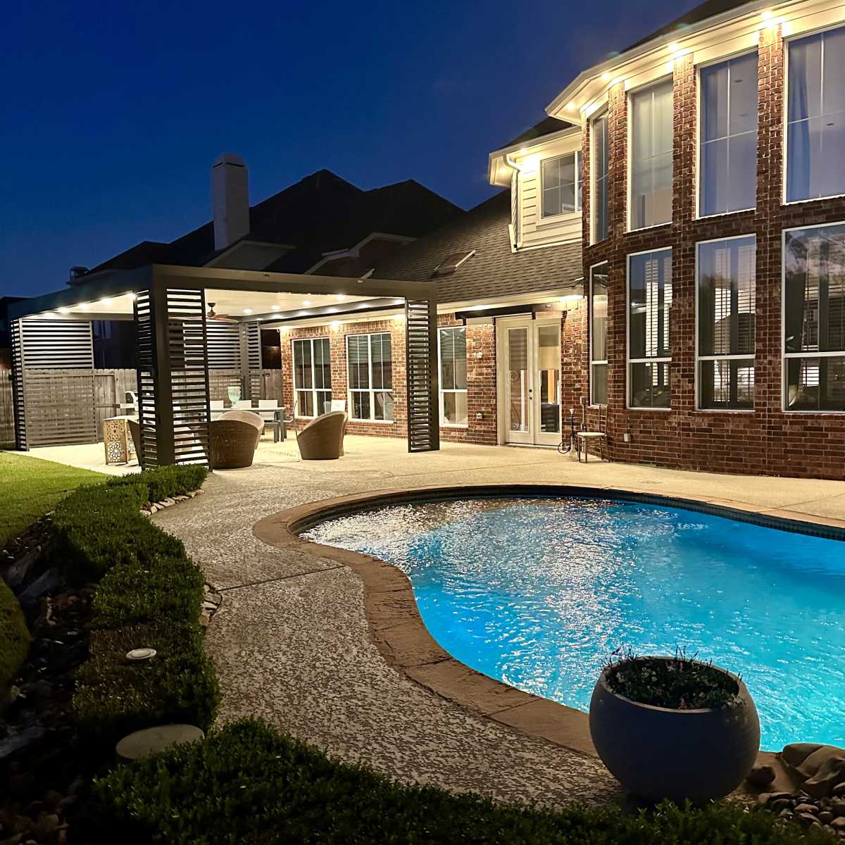 Beautiful Modern Backyard Patio in Missouri City Image in The Point At Riverstone, Missouri City, TX