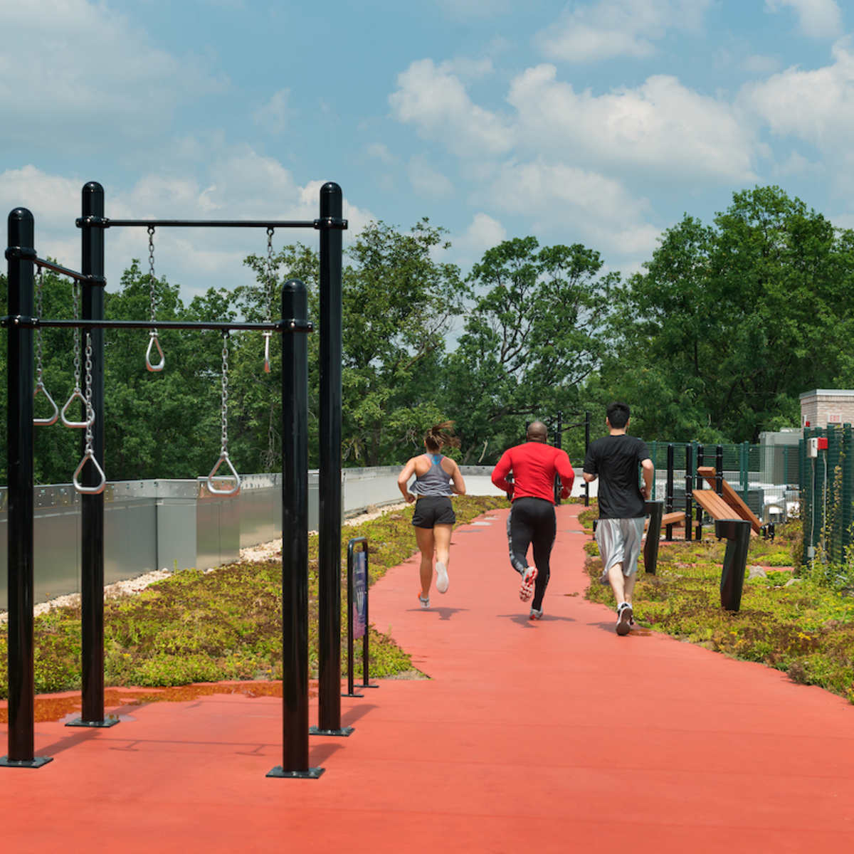 Rooftop running track and outdoor gym Alexandria VA Production Peerspace