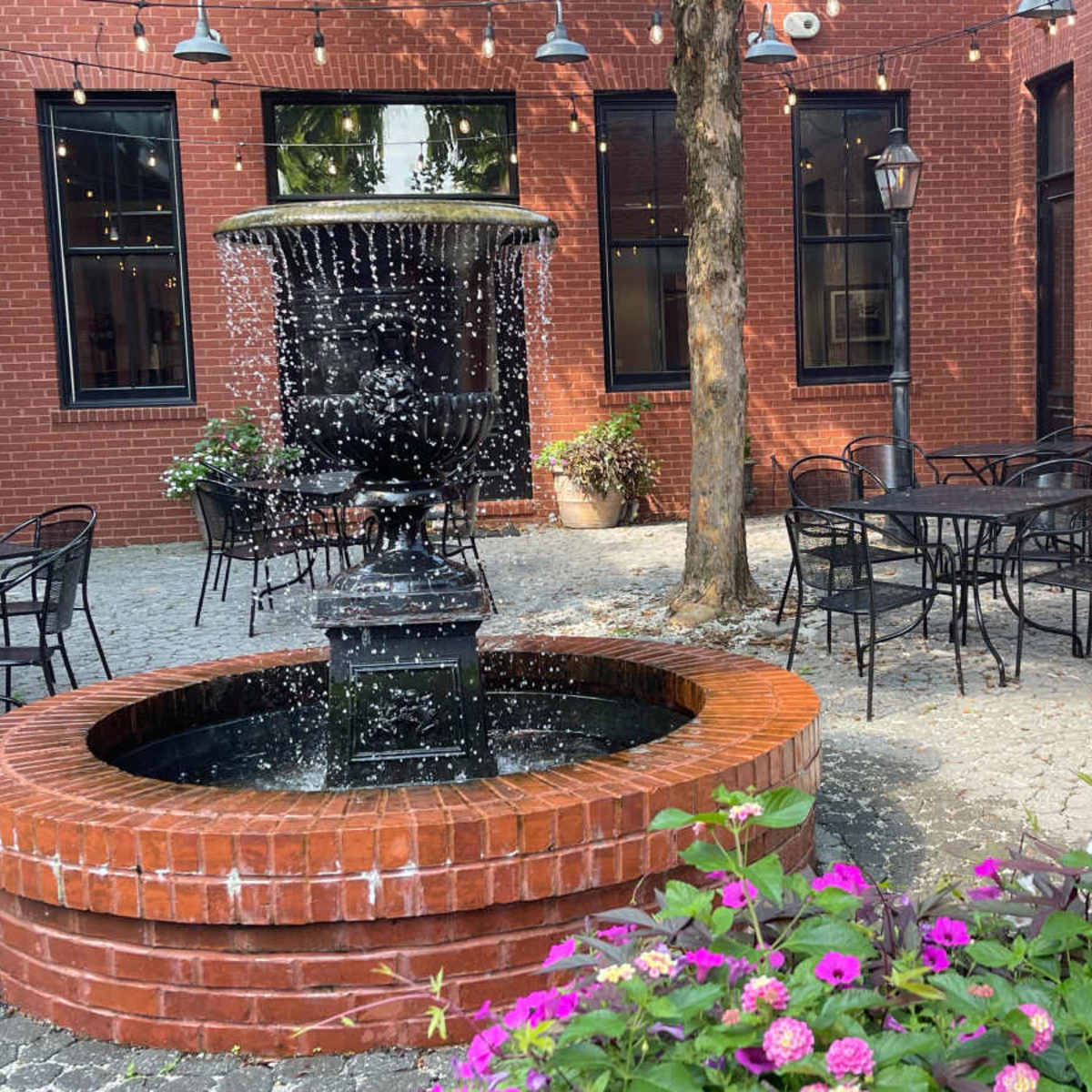 Private Courtyard with seating for 60 plus in St Charles Image in New Town at St. Charles, St Charles, MO