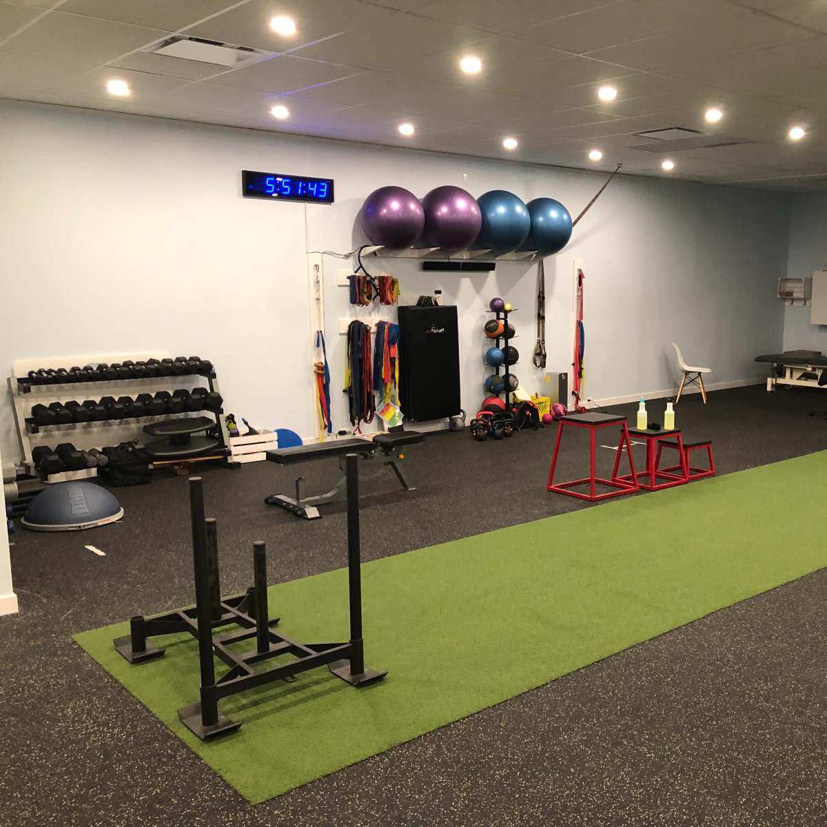Roomy Physiotherapy Fitness studio with big windows in Downtown Port Coquitlam Port Coquitlam Production Peerspace