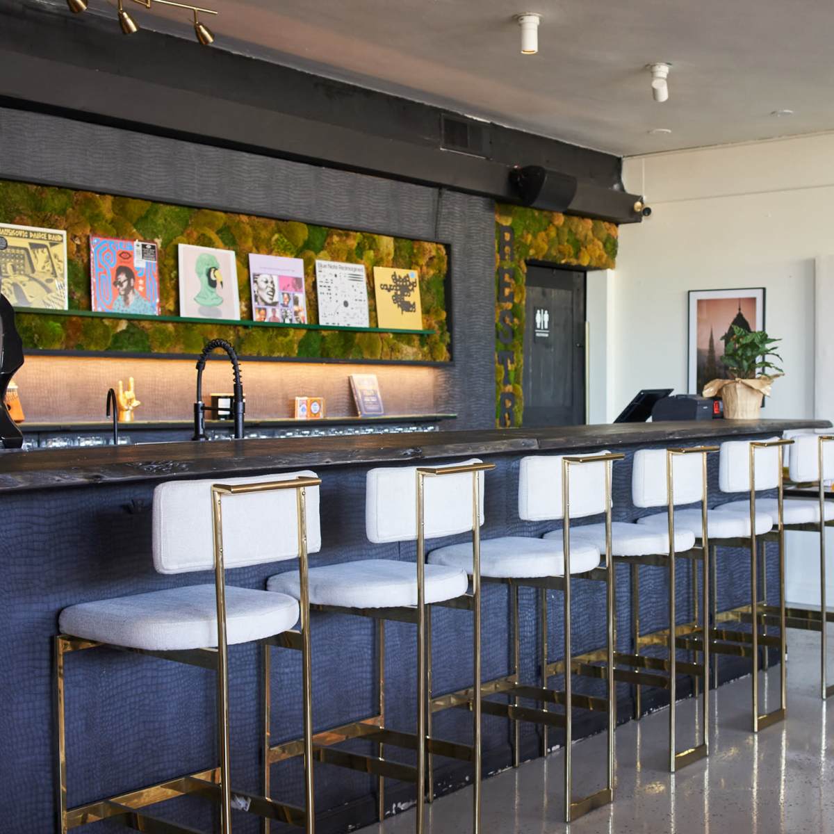 Listening Bar and Restaurant with midcentury Living room area, 360 DJ booth and Hifi system, 2 blocks away from Ocean in Oceanside Image in Townsite, Oceanside, AS