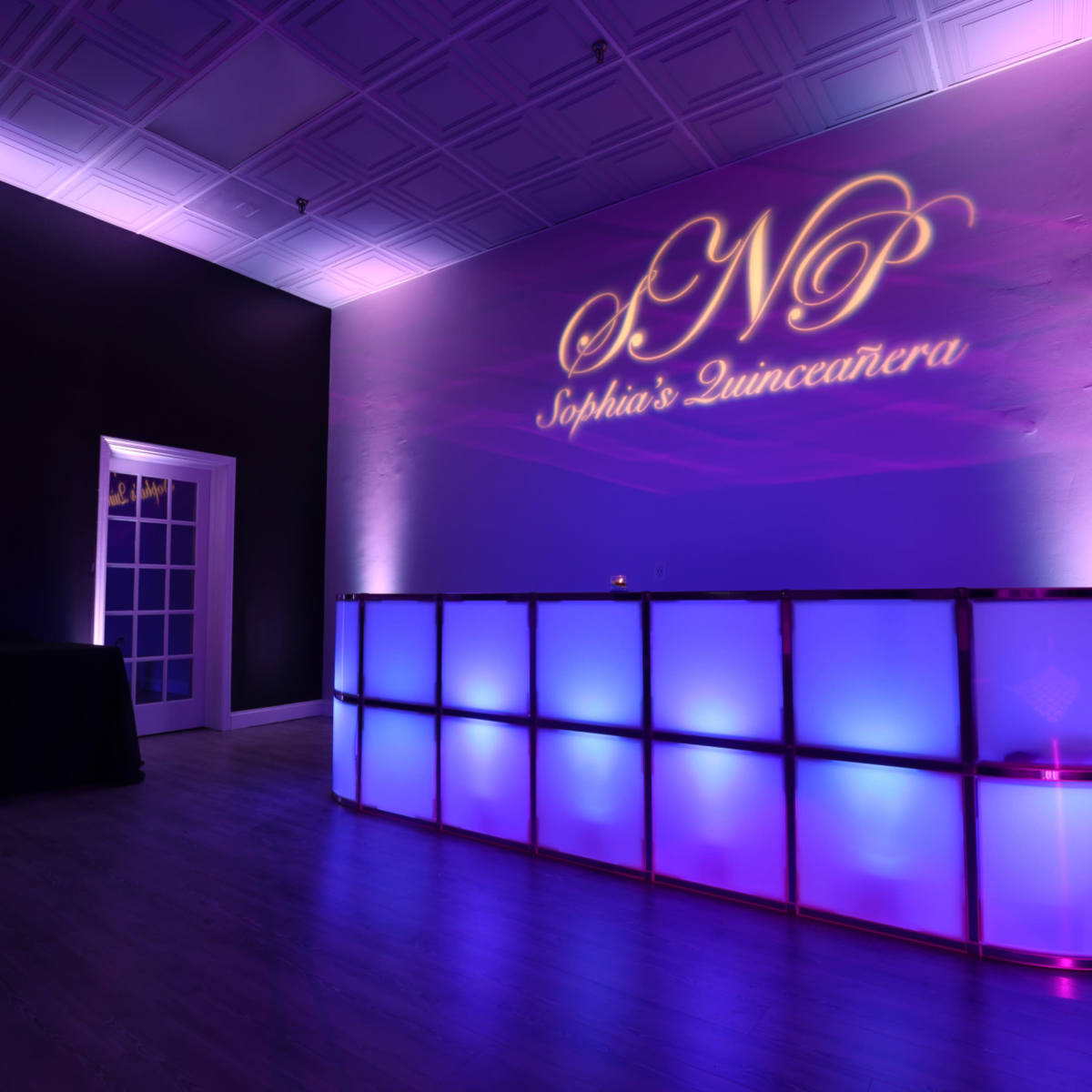 Fully Equipped Event Space with White Leather Lounge and LED furniture, 70 in Dunellen Image in Dunellen, Dunellen, NJ