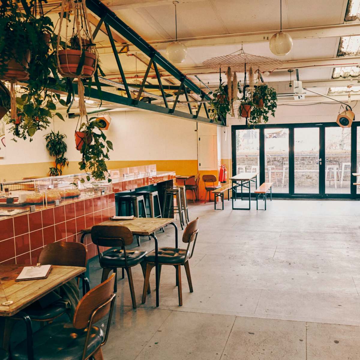 Contemporary bar with retro furnishings in London Image in Stratford, London, ENG