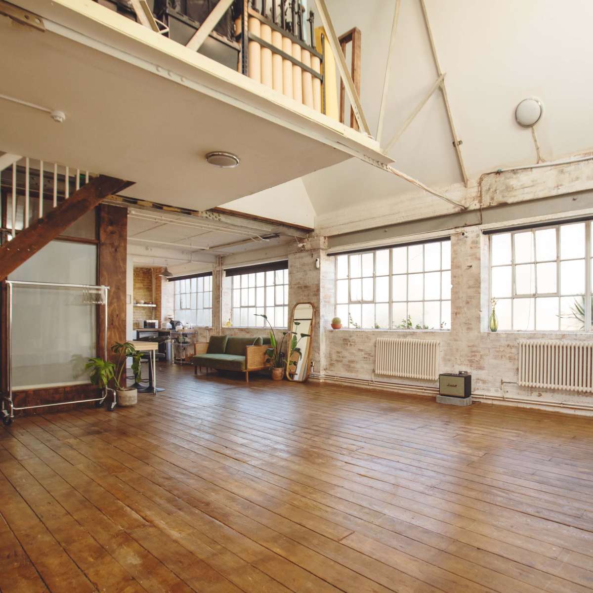 Warehouse Space with Wooden Floor and Brick walls in london Image in Dalston, london, ENG