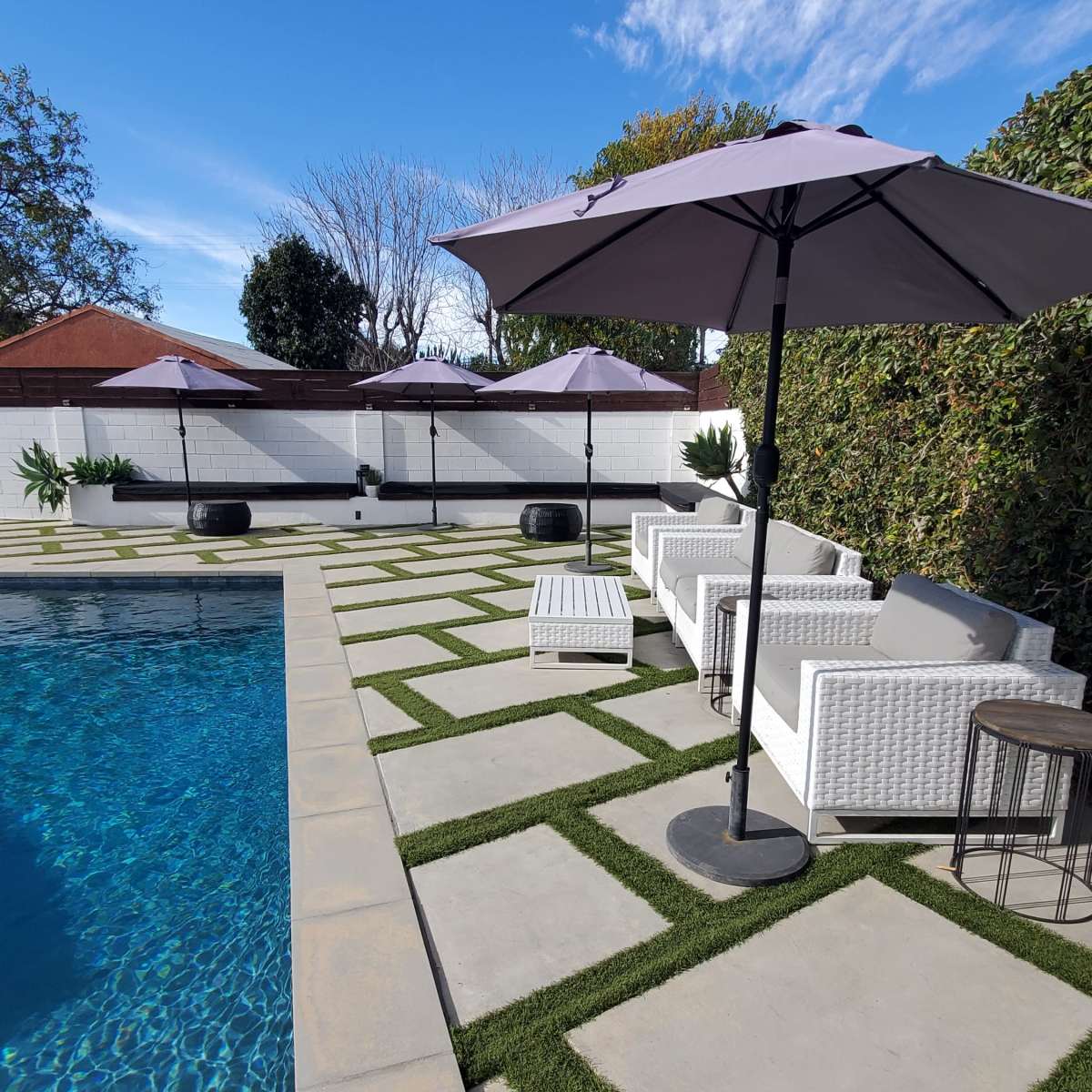 Modern Pool Side Backyard in North Hills Image in North Hills, North Hills, CA