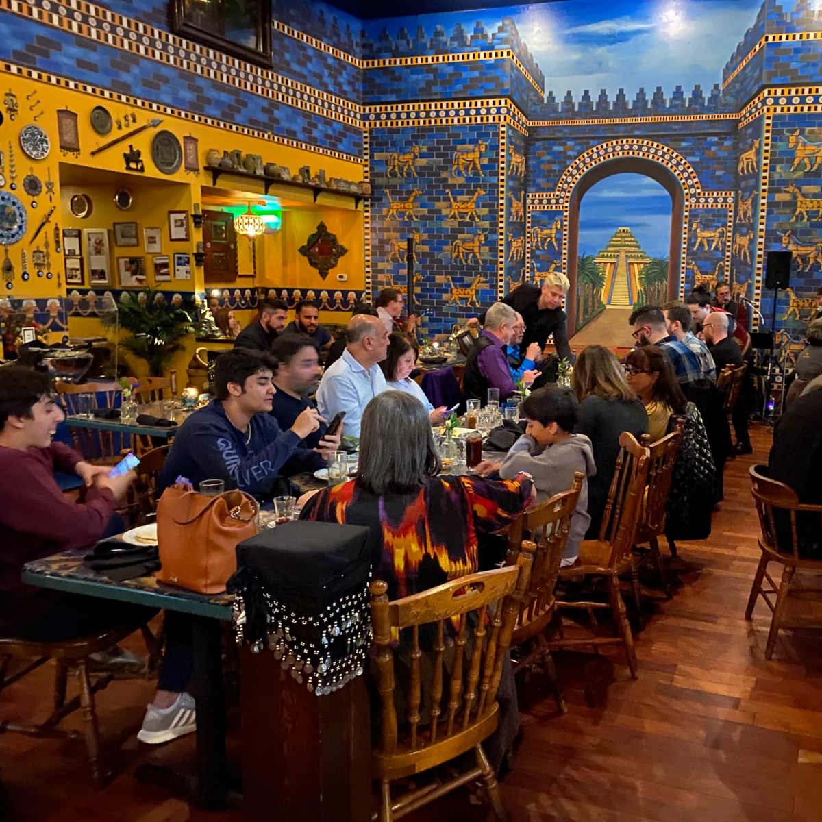 Downtown Restaurant with Hand Painted Murals of Ancient Babylonia in Portland Image in Southwest Portland, Portland, OR