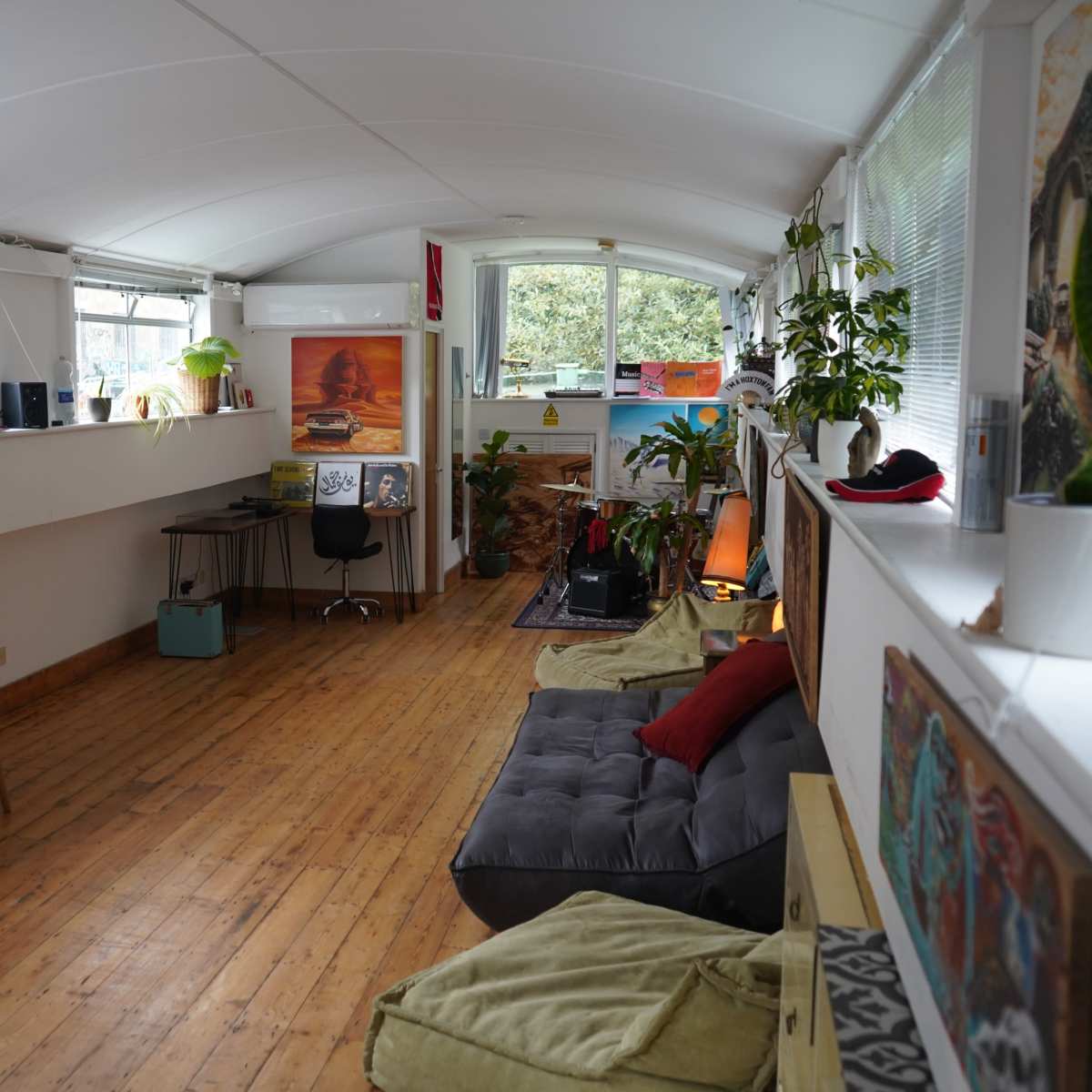 Barge on Hoxton Canals with excellent natural lighting, London