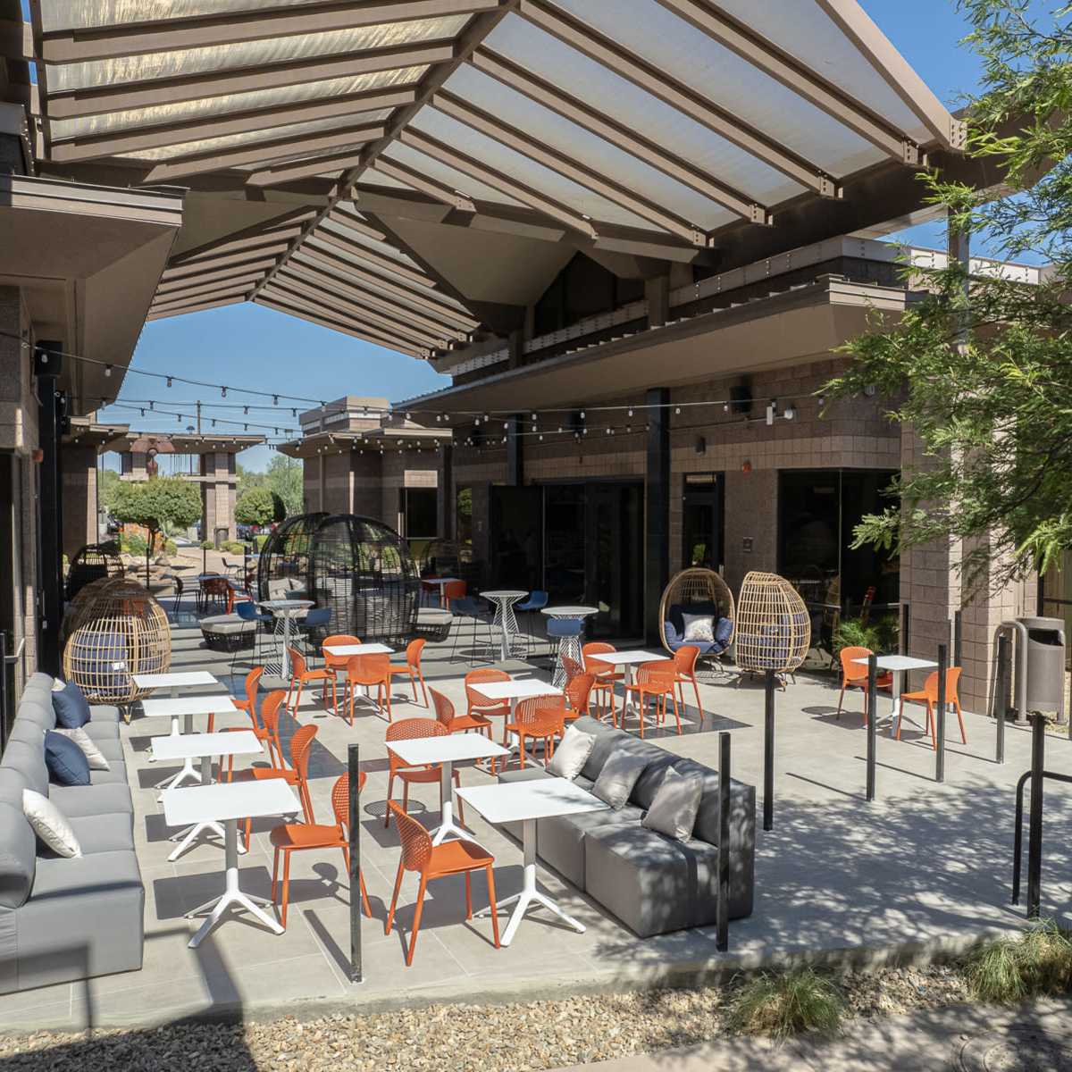 Outdoor Patio space with garden views in Chandler Image in Provinces Master Community, Chandler, AZ