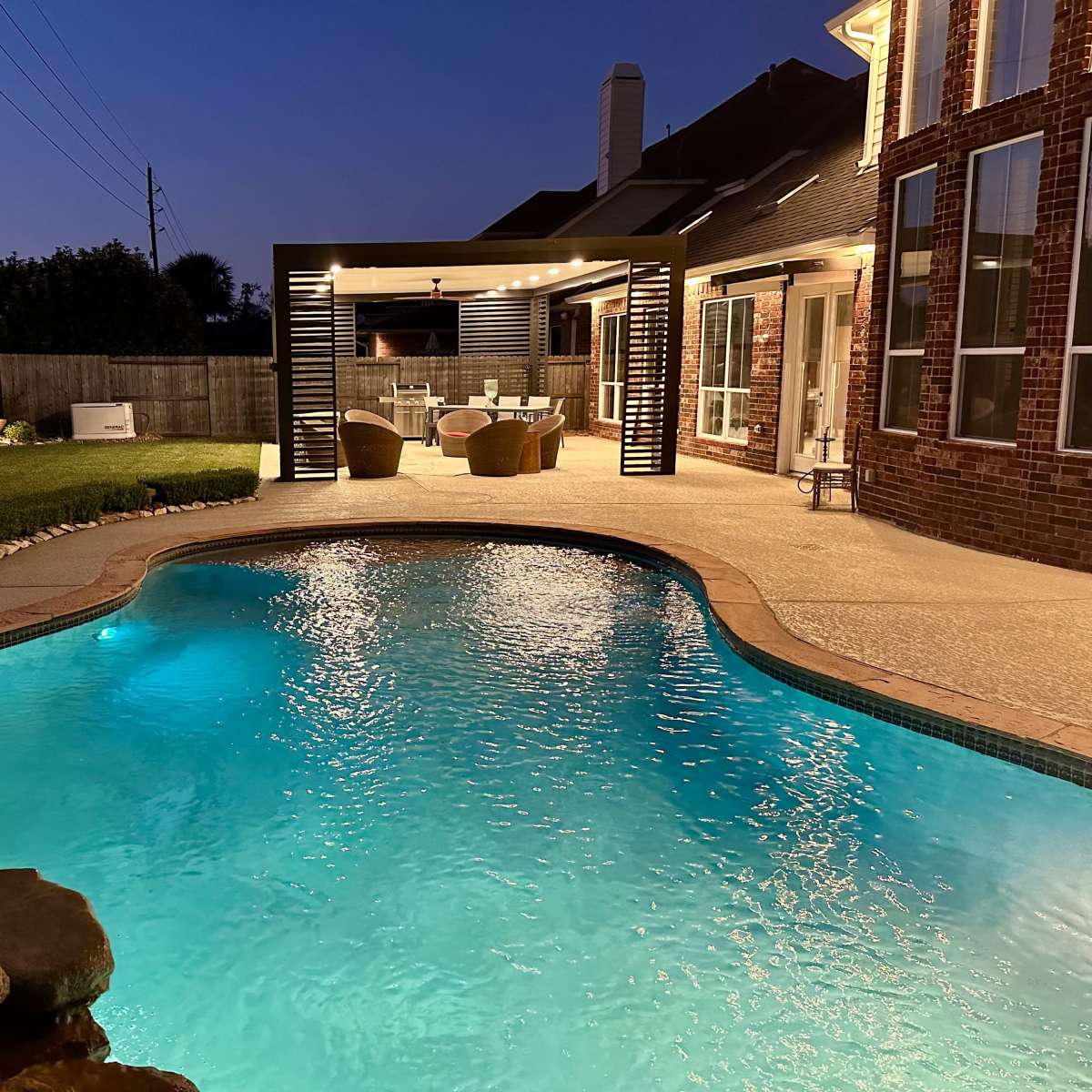 Beautiful Modern Backyard Patio in Missouri City Image in The Point At Riverstone, Missouri City, TX