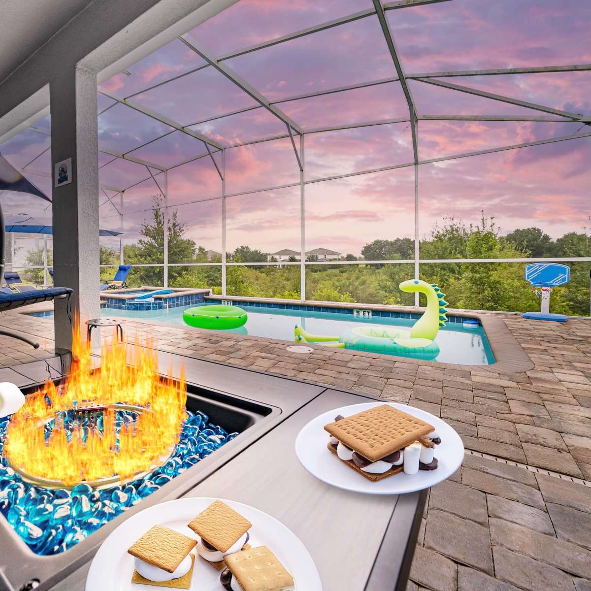 Upscale Disney Luxe : Near Clubhouse, Heated Pool, BBQ Grill, Fire Pit, EV Charger in Davenport Image in Four Corners, Davenport, FL