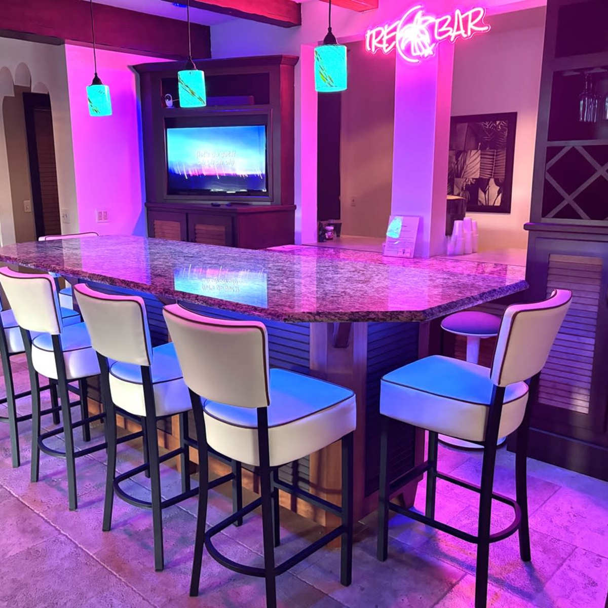 Private Expansive Club Lounge Swanky Happy Hour Reception Bar, Meeting w/ Sonos Music in Winter Park Image in Winter Park, Winter Park, FL