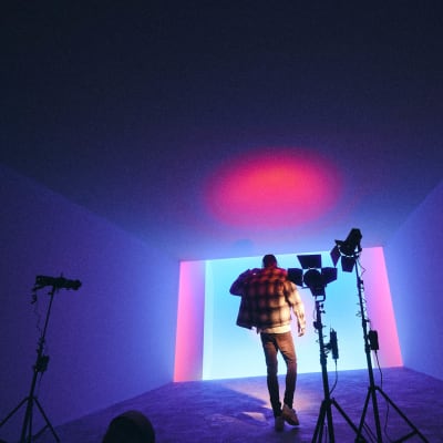 Lightbox Stage w/Colored Lights Cement Floor - Hyde Park, Los Angeles