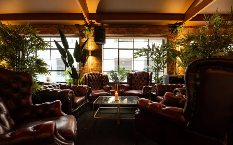 La La Land CBD Chesterfield Lounge in Exposed Red Brick NYC Style