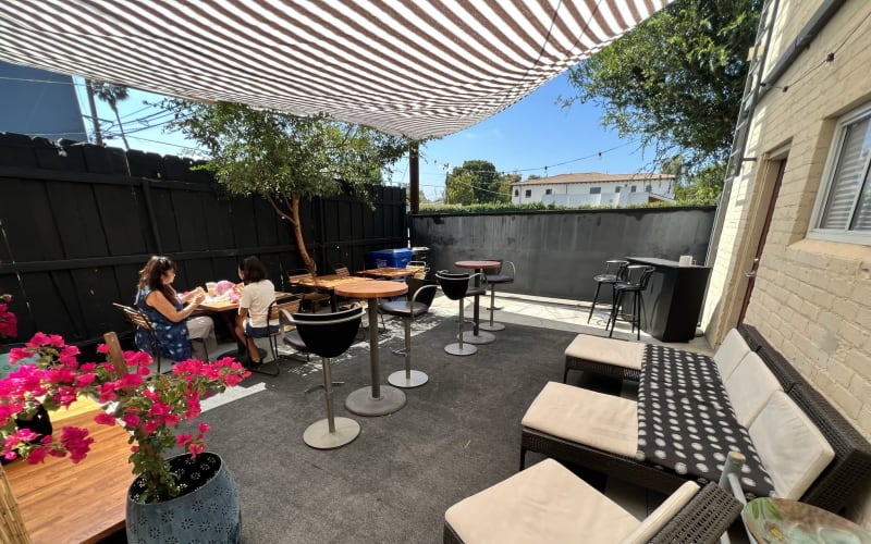 Beautiful Outdoor Patio with Lounge and Bistro Seating, Los Angeles, CA