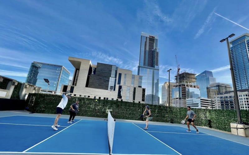 Downtown Rooftop Pickleball Courts Austin TX Event Peerspace