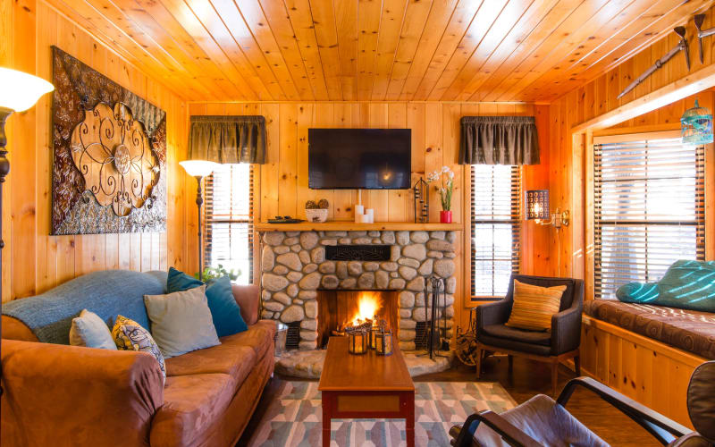 Knotty Pine wood throughout Classic Cabin in the woods, Green Valley