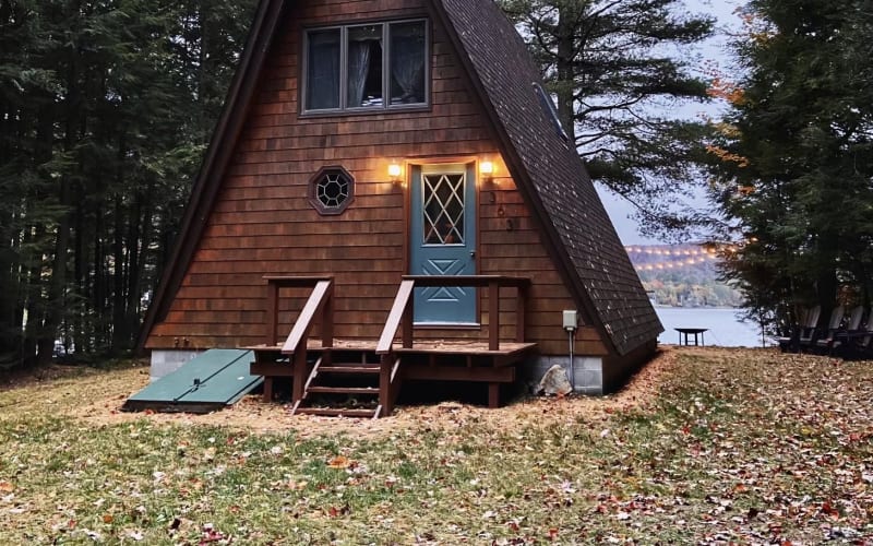 Lakefront Aframe in the Adirondacks, Caroga Lake, NY Production