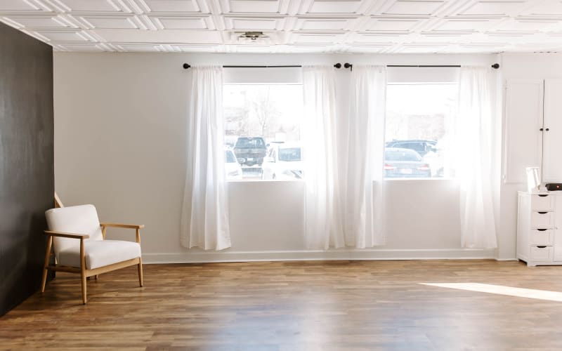 Quaint urban naturally lit photography studio, Lakeville, MN