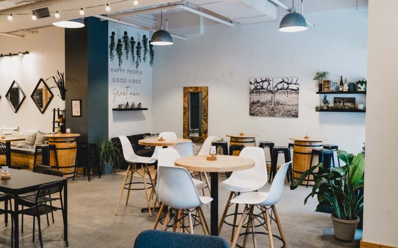 Downtown Hopkins Wine Bar with a bright, + spacious
