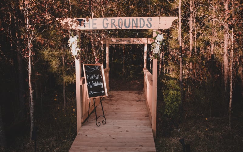 Muraled Rustic Grounds Venue Tucked Away in Forest, Magnolia, TX