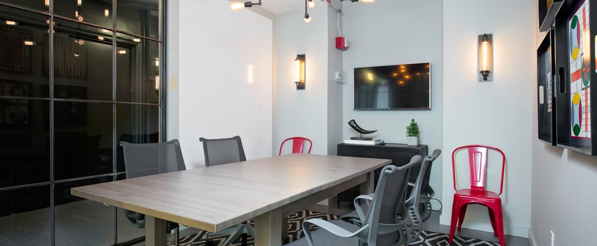 Stylish Conference Room With Tv And Whiteboard Wall New York Ny
