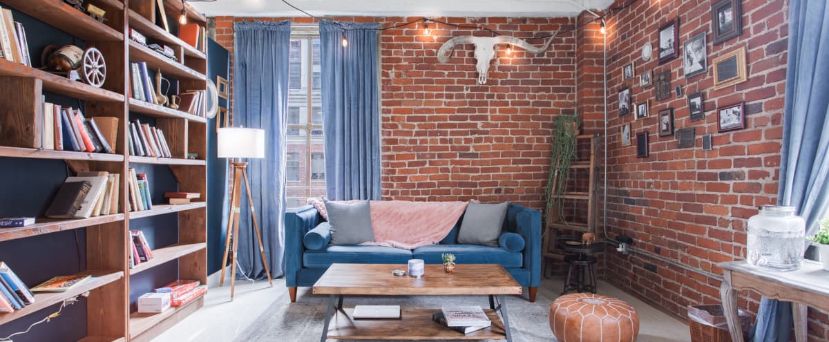 Light Filled New York Style Loft In Dtla With Rustic Library Room Full Profoto Video Gear Available