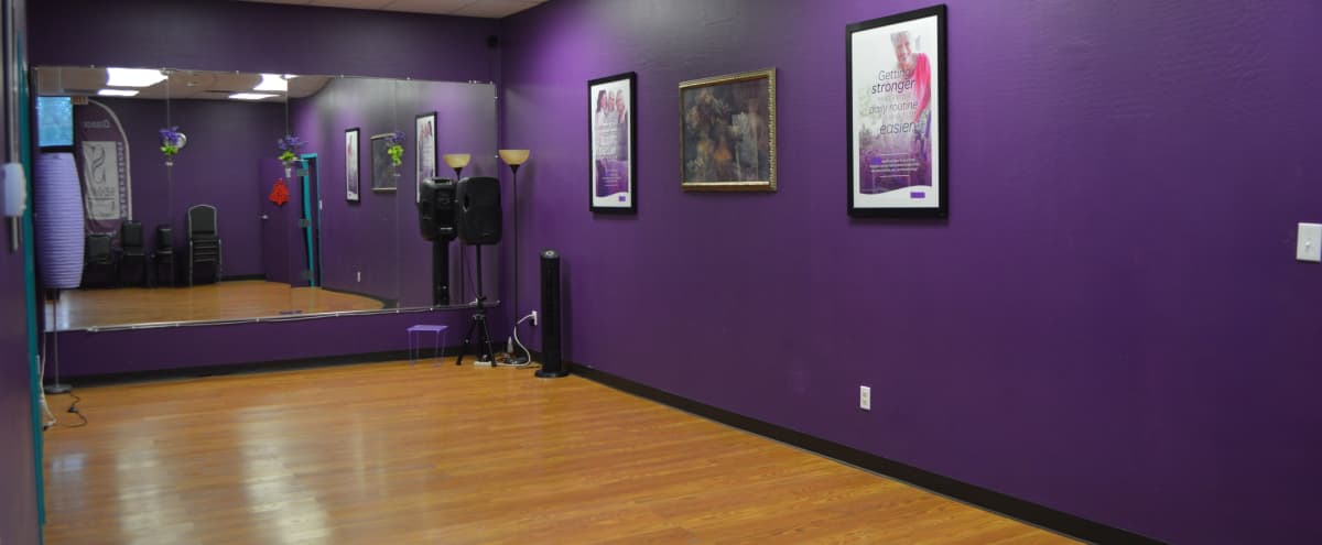 Beautiful Lavender Studio with Wood Floor and Mirrors in Phoenix Hero Image in South Mountain Village, Phoenix, AZ