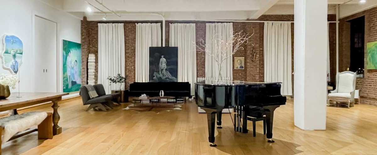 Oversized Grand Piano Chelsea Loft makes your event once-in-a-lifetime experience in New York Hero Image in Midtown Manhattan, New York, NY