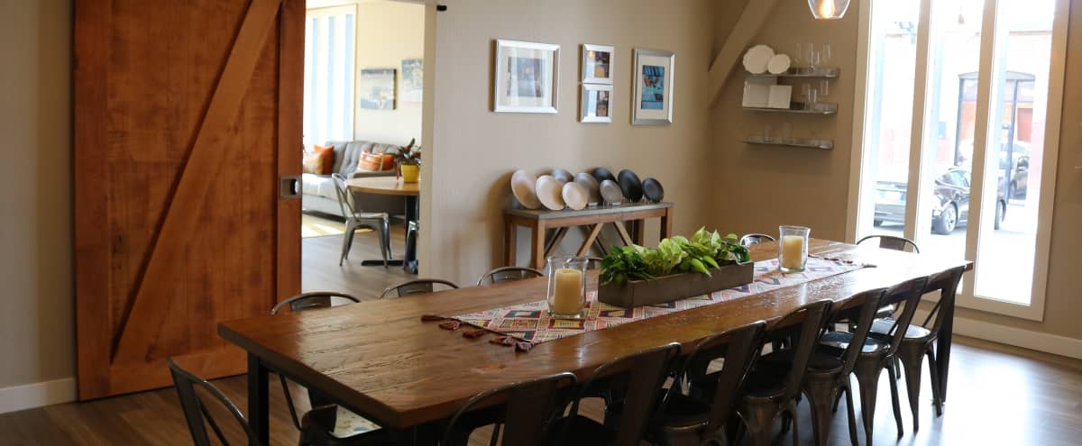 Industrial Modern Kitchen Dining Tasting Room Meeting Space