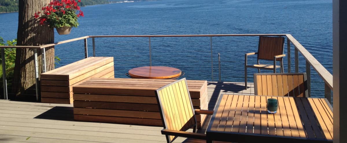 Mid Century Ultra Modern Puget Sound View Forested Beach Home Just A Ferry Ride Away For Downtown Seattle Bremerton Wa Production Peerspace