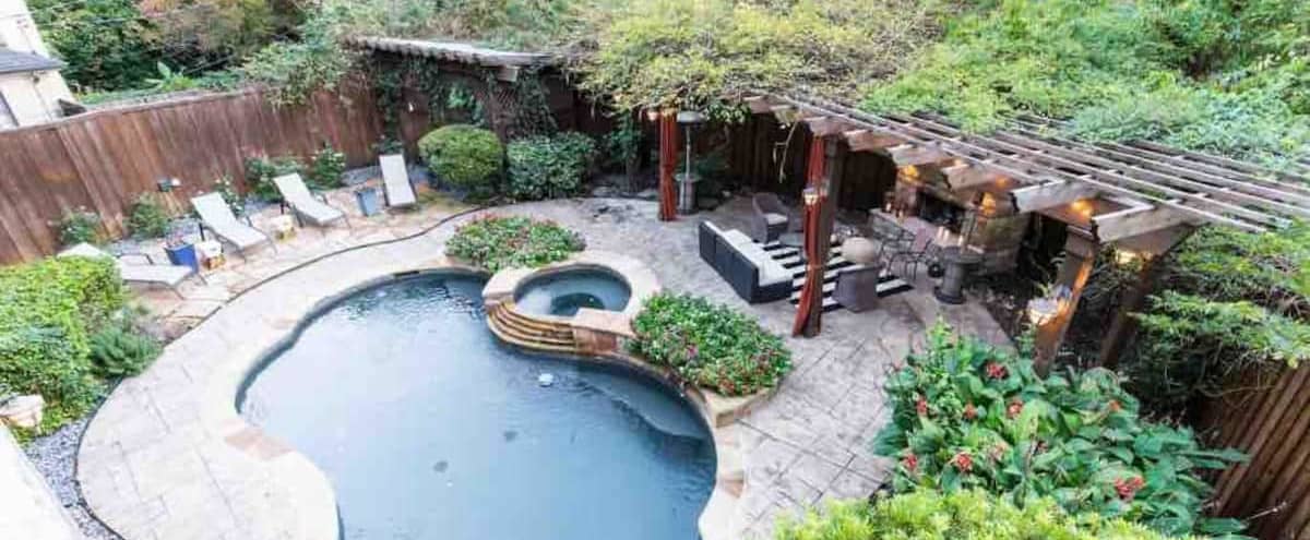 Modern Tudor with Backyard Oasis and Pool in Dallas Hero Image in Greenland Hills, Dallas, TX