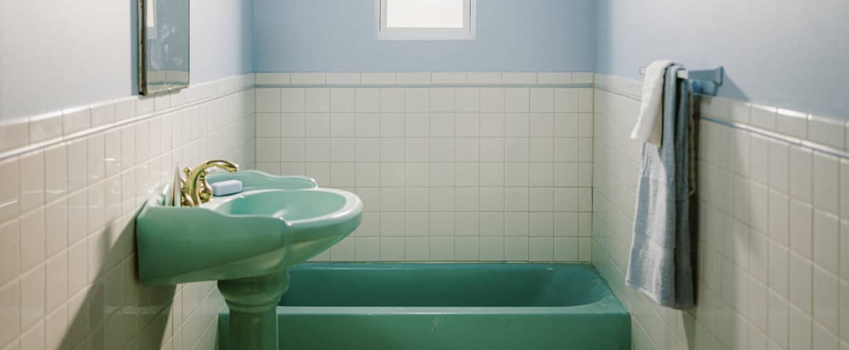 Distressed Motel Bathroom Set in Phoenix Hero Image in Encanto Village, Phoenix, AZ