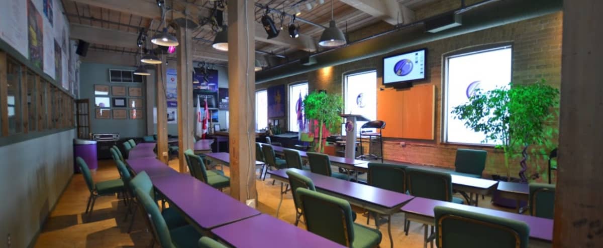 Classroom for Filmed Interviews & Live Streaming | MC in Toronto Hero Image in St. Lawrence, Toronto, ON