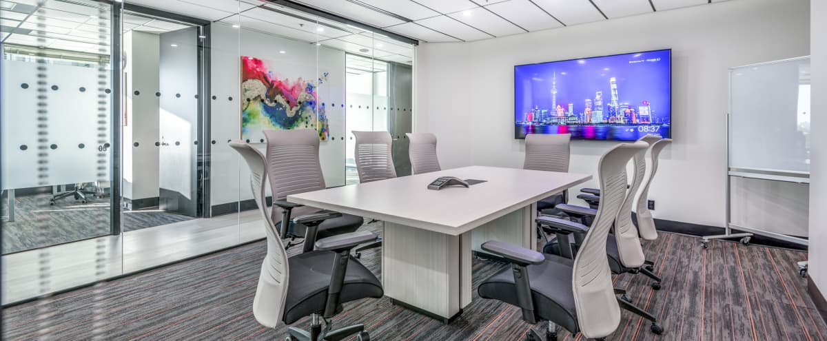 Premier 8 Person Meeting Room w/ TV + Whiteboard in Vancouver Hero Image in Central Vancouver, Vancouver, BC