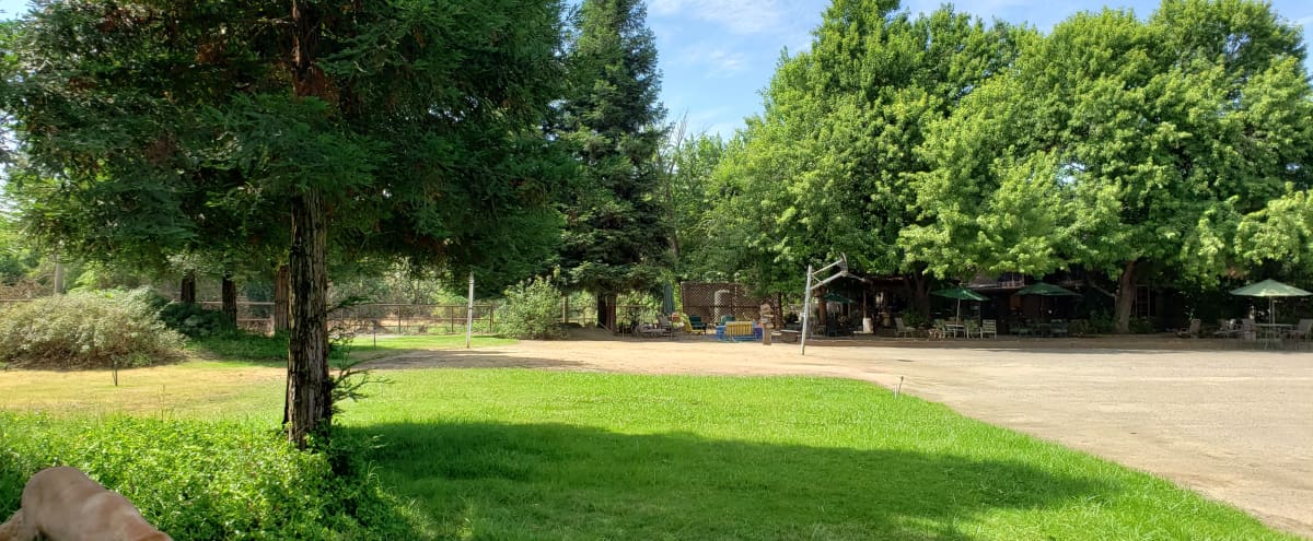 rustic outdoor setting with dance floor, tented area, guesthouse, pet rescue and sports too. in Visalia Hero Image in undefined, Visalia, CA