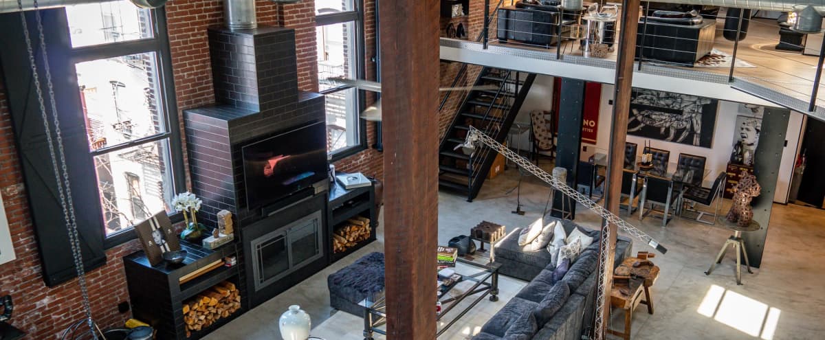 Enormous Industrial Loft With 50ft Ceilings, Skylights & Fireplace in Jersey City Hero Image in Hamilton Park, Jersey City, NJ